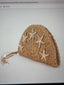 Faux Straw Half Moon Round Starfish Clutch