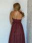 Burgundy Polka Dot Strapless Dress