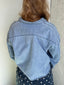 Cropped Boxy Denim Button-Down Shirt