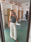 Linen Curved Hem Pants