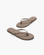 Pair of brown flip-flops on a white background