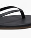 Black sandal with a strap on a white background