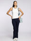 White Contrast Stitch Tank Top