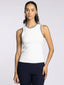 White Contrast Stitch Tank Top