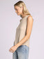 Tan and white stripe high neck tank top
