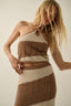 Taupe Knit Midi Skirt