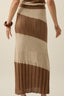 Taupe Knit Midi Skirt