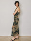 Tropical Leaf Halter Dress