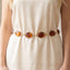 Amber Tone Bezel Set Oval Stone Chain Belt