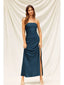 Satin Strapless Maxi Dress