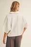 Textured Drape Sleeve Collared Blouse

