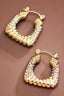 18K Gold Plated Waterproof Stainless Steel Hoop Earrings - 7573
