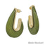 Olive Green Acrylic Teardrop Earring