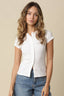 Leslie Sculpt Button-Front Knit Top