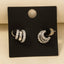 Gold Dipped Cz Pave Wide Layered Hoop Earrings