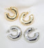 18K Gold Filled 7mm Thick Chunky Open Hoop Earrings (J64)