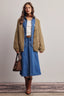 Olive chunky knit cardigan sweater 