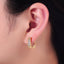 24K Gold Filled Rhinestone Square Huggie Earrings