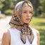 Art Deco Fan Print Satin Square Bandana Scarf - Hallelu Clothing Boutique