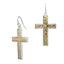 Hammered Gold Cross Earring