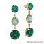 Green Crystal Triple Drop Earring