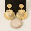 Gold Dipped Seashell Dangle Earrings