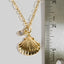 Chain Link Seashell Pendant Necklace