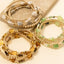 Small Marble Resin And Mini Metallic Beaded Bracelet Set