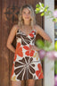 retro tropical floral print mini dress