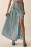 Wrapped In Denim Maxi Skirt