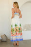 Tropical Scenic Print Midi Dress