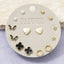 Butterfly Heart And Star Stud Earrings 9 Pair Set