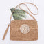 Faux Straw Multi Shell Front Flap Clutch