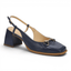 Beth Navy Leather Slingback Block Heel Pump - Hallelu Clothing Boutique