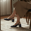 Beth Navy Leather Slingback Block Heel Pump