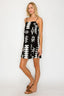 Geometric black dress with white detailing