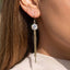 Bezel CZ Snake Chain Fringe Drop Earrings - Hallelu Clothing Boutique