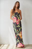 Black Floral Strapless Dress - Hallelu Clothing Boutique