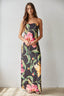 Black Floral Strapless Dress - Hallelu Clothing Boutique