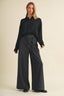 Black Wrap Waist Wide Leg Pants - Hallelu Clothing Boutique