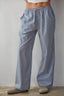Blue & Ivory Striped Wide Leg Pants