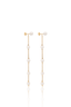 Box Chain Pearl Dangle Earrings