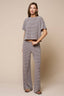 Brown & Ivory Stripe Pants with Contrast Elastic Waist - Hallelu Clothing Boutique