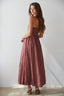 Burgundy Polka Dot Strapless Dress
