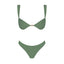 Green bikini set on a white background