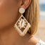 Cowrie Shell Beaded Open Frame Statement Drop Earrings