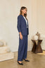 DENIM RUCHED SLEEVE BLAZER
