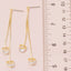 Cz Gem And Heart Long Chain Dangle Earrings