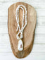 White Moonstone Beaded Necklace with Oyster Shell Pendant