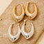 Long Pointed Oval Latch Hoop Earrings